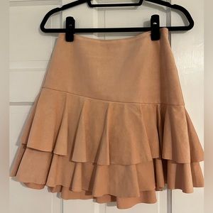 Peach suede skirt